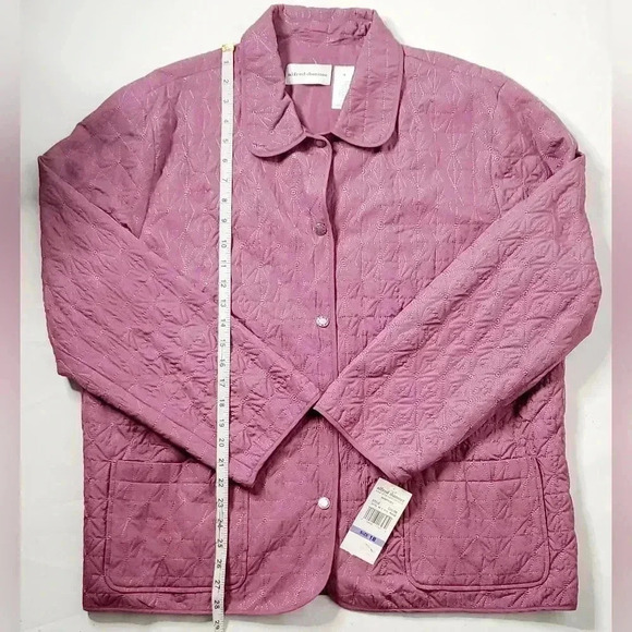 Alfred Dunner Quilted Rose Rhapsody Shacket Snap Button Pocket Sz 18 Vintage Nwt - Picture 6 of 8